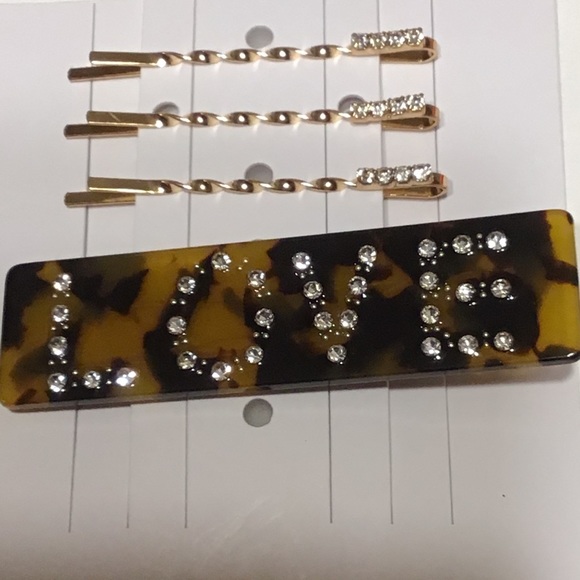 CRYSTAL HAIR CLIPS NWT - Picture 2 of 5